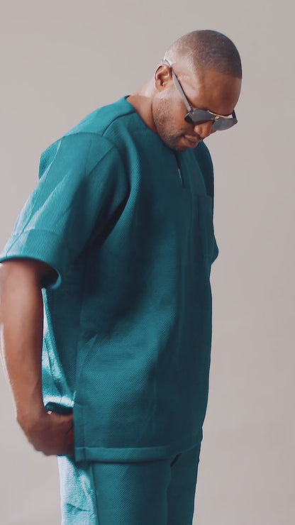 The Noir Sculpted Scuba Short Set